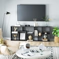 thumbnail image 3 of S-HOME Modern Asymmetrical Display Shelf In Synthetic Wood 5-Tier Vertical Bookcase For Compact Spaces, Black, 3 of 5