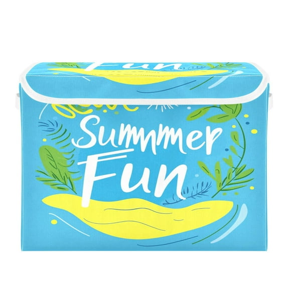 Storage Box With Lid 16.5x12.6x11.8In Foldable Stacked Household Storage Box Summer