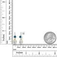 thumbnail image 2 of 925 Sterling Silver & 10K Yellow Gold IGI Certified Lab Grown Diamond & London Blue Topaz Dangle Earrings for Women | 2.43 Ct | Pear Shaped Diamonds Each 1 Ct | E-F Color | VS1-VS2 Clarity, 2 of 5