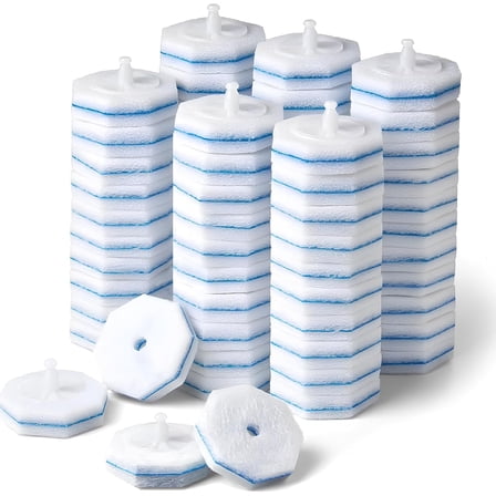 60pcs Disposable Toilet Wand Refill Compatible with Clorox Toilet Brush, Disposable Toilet Cleaning Brush Heads Refills for Deep Cleaning