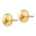 thumbnail image 2 of Real 14kt Yellow Gold Polished 10.5mm Button Post Earrings; for Adults and Teens; for Women and Men, 2 of 3