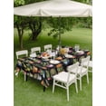 thumbnail image 4 of Outdoor Tablecloth with Umbrella Hole for Patio/Picnic/Party/Camping, Tropical Cactus Waterproof Table Cloth Rectangle Table Cover Washable, Spring Summer Potted Plants Black Plaid (52"x 70"), 4 of 8