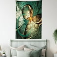 thumbnail image 4 of Fractal Tapestry, Computer Art Featured Surreal Flowers Dreamy Imaginary Creative Concept, Wall Hanging for Bedroom Living Room Dorm Decor, 40W X 60L Inches, Jade Green Orange, by Ambesonne, 4 of 5