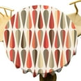 thumbnail image 5 of Modern Abstract Tablecloth, Retro Mid Century Drop Shapes Geometric Table Cover for Kitchen Daily Dinning Party Tabletop Decor, Red Orange Round(60x60in), 5 of 6