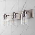 thumbnail image 4 of JONATHAN Y Irving 22" 3-Light Seeded Glass/Iron Modern Contemporary LED Vanity Light, Nickel, 4 of 7