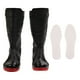 thumbnail image 1 of Botas de lluvia para hombre, impermeables, transpirables, resistentes al desgaste, antideslizantes, con agarre fuerte, altas, con felpa para exteriores, negras con suela roja, talla 41, 1 of 14