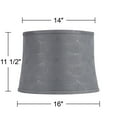 thumbnail image 7 of Springcrest Tieling 14" Top x 16" Bottom x 11 1/2" High x 11 1/2" Slant Print Lamp Shade Gray Drum Softback Washer Harp Finial, 7 of 7