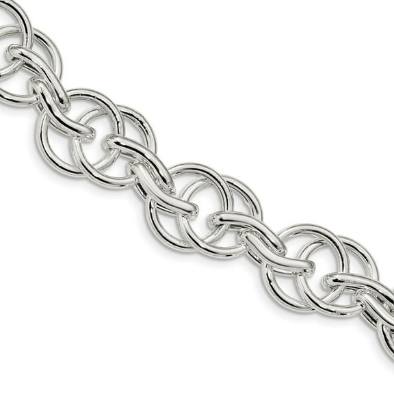 16.5mm Sterling Silver Polished Fancy Link Bracelet - 23.3 Grams - 8.5 Inch