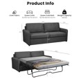 thumbnail image 3 of Queen Size Pull Out Sofa Bed, Convertible Sleeper Sofa Couch with Pullout Bed, 2 in 1 Sofa Bed Couch with Memory Foam Mattress for Living Room Office, Space-Saving, Dark Grey, 3 of 9