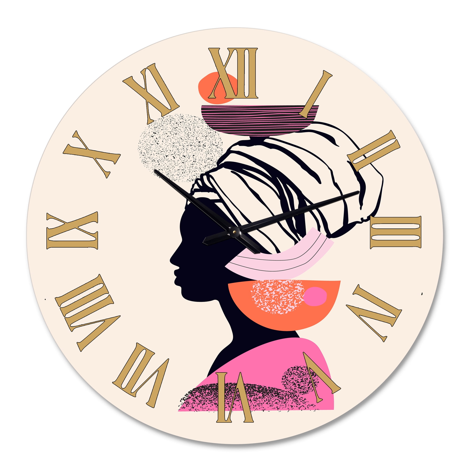 Designart 'Ethnic Portrait Of Afro American Woman' Modern Wall Clock