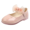 thumbnail image 2 of Zwiiyzr Toddler Girls Shoes 15 Months-7 Years Dress Shoes Flats Infant Kids Baby Soft Princess Butterfly Knot Leather Flat Shoes Pink, 2 of 2
