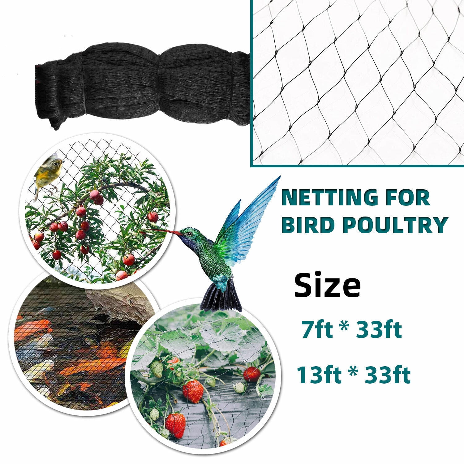 13 x 33 Feet Green Garden Bird Netting, Garden Plant Netting, Garden