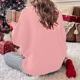 thumbnail image 5 of Women's Christmas Turtleneck Sweater Long Sleeve Letter Print Pullover Top Pink S, 5 of 9