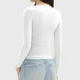 thumbnail image 4 of HaiMao Women's Shiny Rhinestone Shirts Turtle Neck Long Sleeve Slim Fit Top White 10(XL), 4 of 7