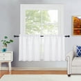 thumbnail image 1 of Haperlare 26"W x 24"L Cafe Curtain Farmhouse Linen Textured Soft Blackout Kitchen Curtains for Bathroom Small Windows, White, 2 Panels, 1 of 7
