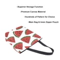 thumbnail image 3 of Open Top Canvas Tote Bag with Zipper Reusable Shopping Bag 13.5x15" Roomy Carryall Watermelon Slice Pattern, 3 of 9