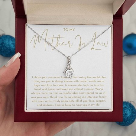 Mother In Law Gift (I Chose Your Son) Alluring Beauty Necklace - Heartfelt Collection Luxury Box