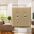 thumbnail image 2 of Amerelle 163TTBZ Moderne Wallplate 2 Toggle Steel Brushed Bronze 1-Pack, 2 of 7