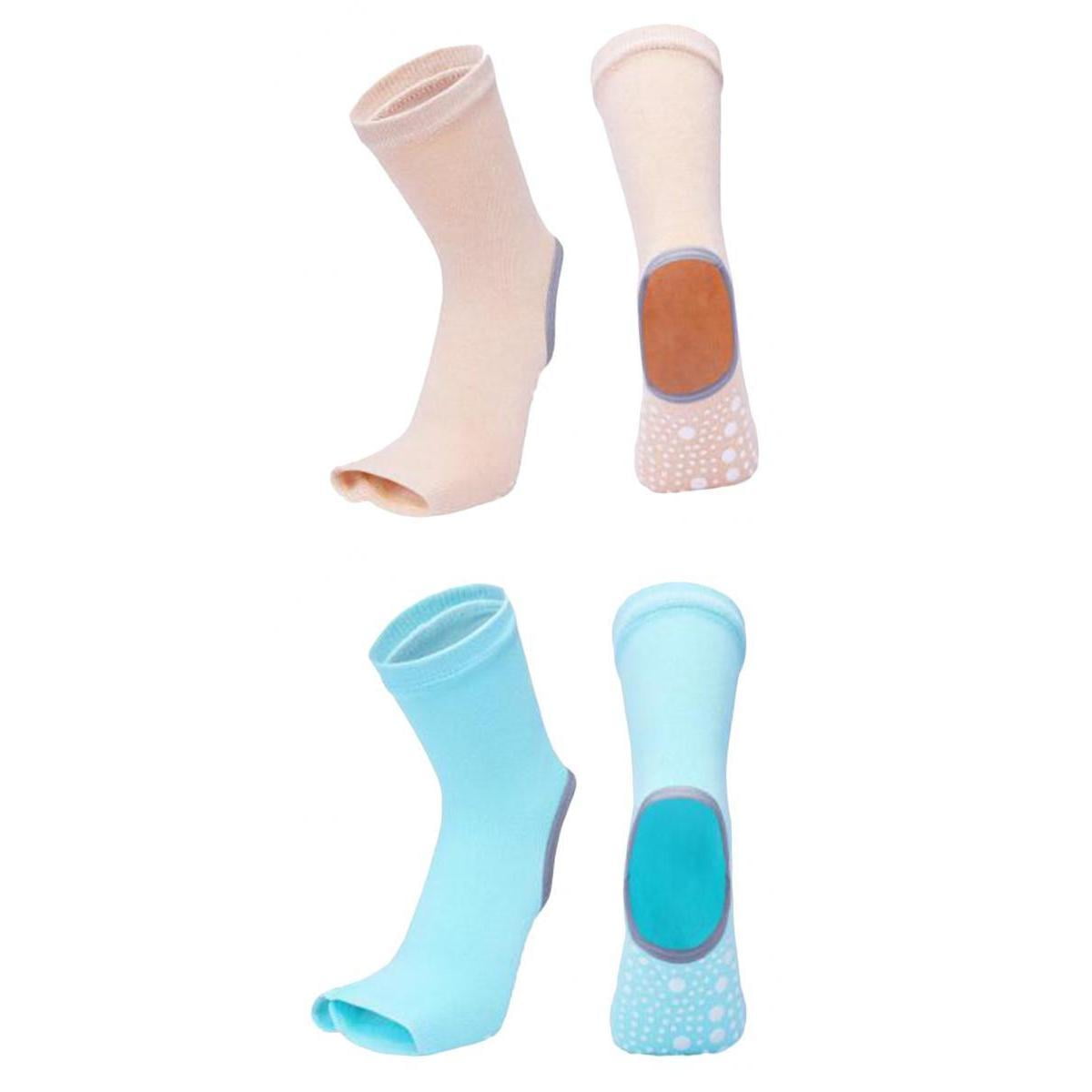 Simpático pedestal Pulido 2 Pares de Calcetines de Yoga para Mujer, Sin , Antideslizantes, con Talón  de Agarre de Goma - Walmart.com