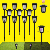 Qualirey 12 Pcs Solar Bug Zapper Waterproof Mosquito Killer Lamp