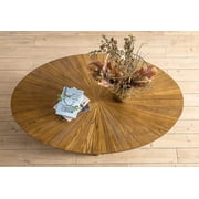 Gexpusm Double layer Coffee Table,Oval Wood Farmhouse with Storage,47.87L x 30W x 17.99H,Brown
