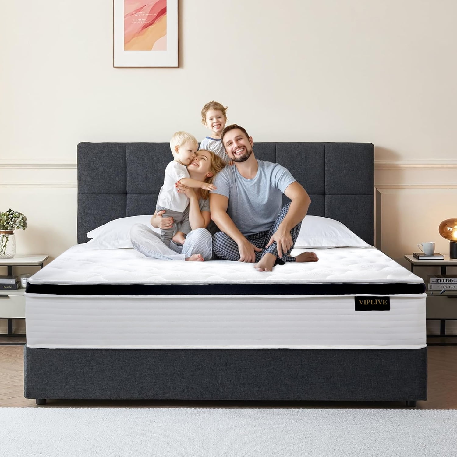 Full Mattress, 12 Inch Pocket Spring Hybrid Mattress with Motion Isolation and Pressure Relief, in a Box