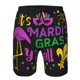 thumbnail image 3 of Balery Mardi Gras with Flamingo Traje de Baño Estilo Hawaiano para Hombre, Shorts de Secado Rápido con Bolsillos-Large, 3 of 6
