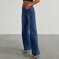 thumbnail image 4 of Women's High Waisted Wide Leg Jeans Vintage Loose Fit Denim Pants Casual Straight Leg Trousers for Everyday Wear, 4 of 5
