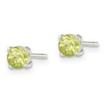 thumbnail image 2 of White Sterling Silver Earring Stud Women'S Cubic Zirconia CZ Green 4 mm, 2 of 3