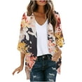 thumbnail image 2 of QUINDOS Womens Cardigan,Women's Long Sleeve Printing Casual Tops Blouse, 2 of 5