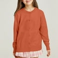 thumbnail image 2 of SUXIAN Girls Coat Knit Cardigan Sweater Soft Lightweight Outerwear Casual Round Neck for Toddler Kids Gold 6-7 Years, 2 of 5