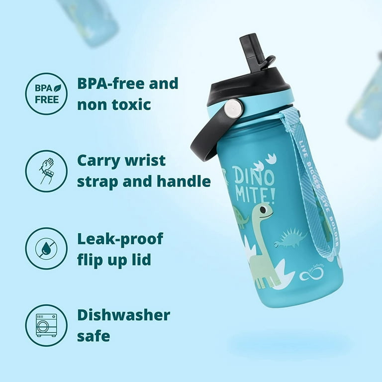 Live Infinitely 20 Oz Kids Water Bottle with Straw BPA Free Water Bottle,  Galaxy 