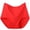 #01Red, variant on Nylon High Waist Women's Briefs Plus Size Soft Breathable Solid Color Panties Multicolor 3XL