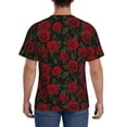 thumbnail image 3 of Vsdgher Rose Print Men's Dry Fit Mesh Athletic Shirts Moisture Wicking Tennis T-Shirt Tops, 3 of 9