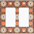 thumbnail image 6 of Metal Light Switch Plate Cover Mandala Orange Brown Floral Pattern Damask MDL115, 6 of 13