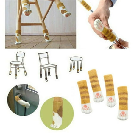 

WANYNG table foot pad 4Pcs Kitty Cat Paw Knit Floor Protector Chair Table Leg Feet Pads Cover Drill Bits & Accessories Yellow A