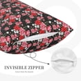 thumbnail image 3 of Lsque Rose Flowers Pattern Pillow Case – Soft & Cozy Throw Pillow Cover, Hypoallergenic Cushion Case for Sleeping Women with Envelope Closure-14"x20", 3 of 6