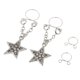 thumbnail image 4 of 4x 2 Pares de Piercings Falsos Ajustables con Clip No Perforado de Estrella de Cristal Larga en Los Anillos Del Pezón 4 piezas, 4 of 8