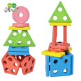 thumbnail image 3 of Juego de madera para niños con forma de cinco columnas, bloques a juego, juego de rompecabezas geométrico, ayuda didáctica, juego de columnas, 3 of 5
