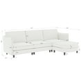 thumbnail image 3 of Modern L-Shaped Sectional Sofa, 4 Seats Polyester Upholstered Modular Couch With Movable Ottoman and Storage Pocket For Living Room Office Apartment, 3 of 14