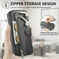 thumbnail image 6 of for iPhone 17 Pro Max Leather Wallet Case, Detachable Magentic RFID Blocking Card Slots Cash Pocket Zipper Magnetic Closure Kickstand Shockproof Drop Protection Flip Case Rugged Cover, Black, 6 of 12