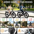 thumbnail image 4 of Pro 26" 4.0 Fat Tire Electric Bike,750W E-Mountain Bicycle with NFC for Adult, 28MPH 48V 15Ah Removable Battery,7-Speed Ebike UL2849(Blue), 4 of 8
