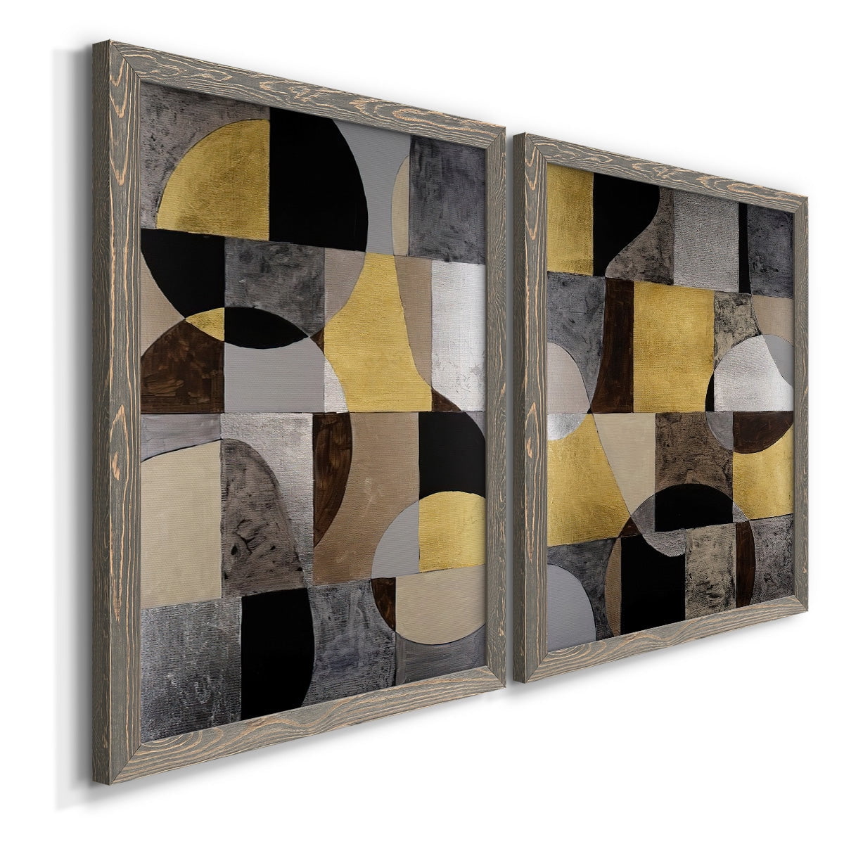 Neutral Framework I - Premium Framed Canvas 2 Piece Set - Ready to Hang