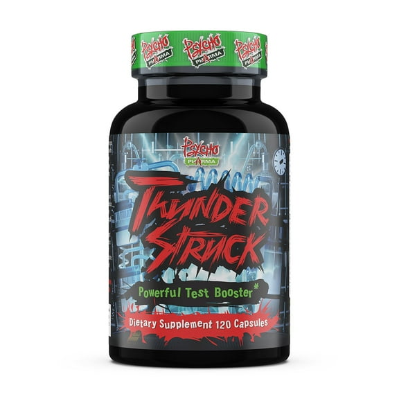 Psycho Pharma THUNDER STRUCK, Powerful Test Booster, 120 Capsules