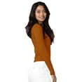 thumbnail image 3 of Adar Tee-Shirt Confort à Manches Longues pour Femmes, Coupe Classique, Caramel, L, 3 of 7