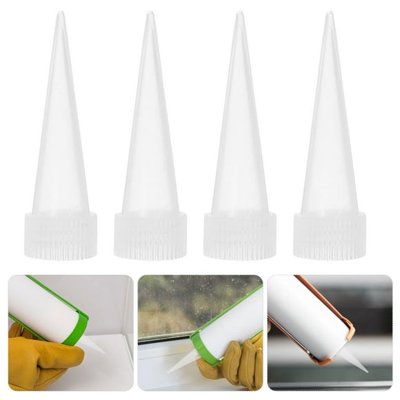Raindrops 100Pcs Caulk Tube Caps Caulking Nozzles Plastic Glue Bottles Fine Tip for Accurate Application