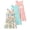 Colorful Blue Pink, variant on 3-Pack Toddler Girls Sleeveless Crewneck A-line Tiered Summer Sundress, Colorful Rainbow Print Casual Dress for Kids 4-5 Years