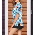 thumbnail image 4 of LA LEELA Women's Button Down Blouses Casual Summer Beach Party Blouses Shirt Blouse Short Sleeve Vacation Button up Dress Hawaiian Shirts Tank Top Women XXL Crane Flower, White, 4 of 6