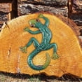 thumbnail image 3 of Vivid Gecko Wall Decorativo Escultura de pared Escalada Gecko Estatuas Colgando Arte Artesanía de hierro para valla Hogar Jardín Patio Comedor Verde BLESIY Decoraciones colgantes de pared Gecko, 3 of 8