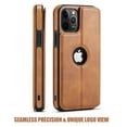 thumbnail image 3 of Casus Classic Wallet Case Leather Logo View Card Holder Cover for Apple iPhone 11 Pro Max - Brown, 3 of 8